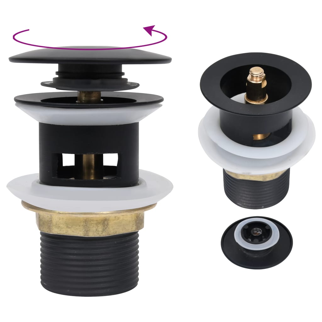 Vidaxl Drain Popup mit Überlauf 6.4x6.4x9.1 cm Schwarz