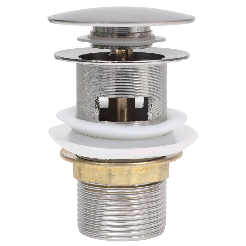 Vidaxl Drain Popup mit Überlauf 6.4x6.4x9.1 cm Silberfarbe