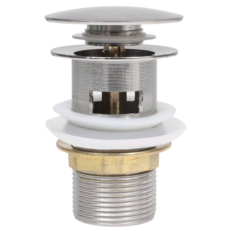 Vidaxl Drain Popup mit Überlauf 6.4x6.4x9.1 cm Silberfarbe