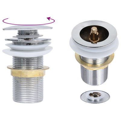 Vidaxl Drain Popup ohne Überlauf 6.4x6.4x9.1 cm Chromfarben