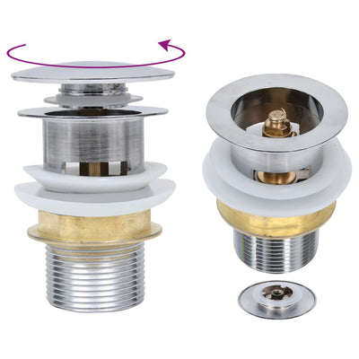 Vidaxl Drain Popup ohne Überlauf 6.4x6.4x9.1 cm Silberfarbe