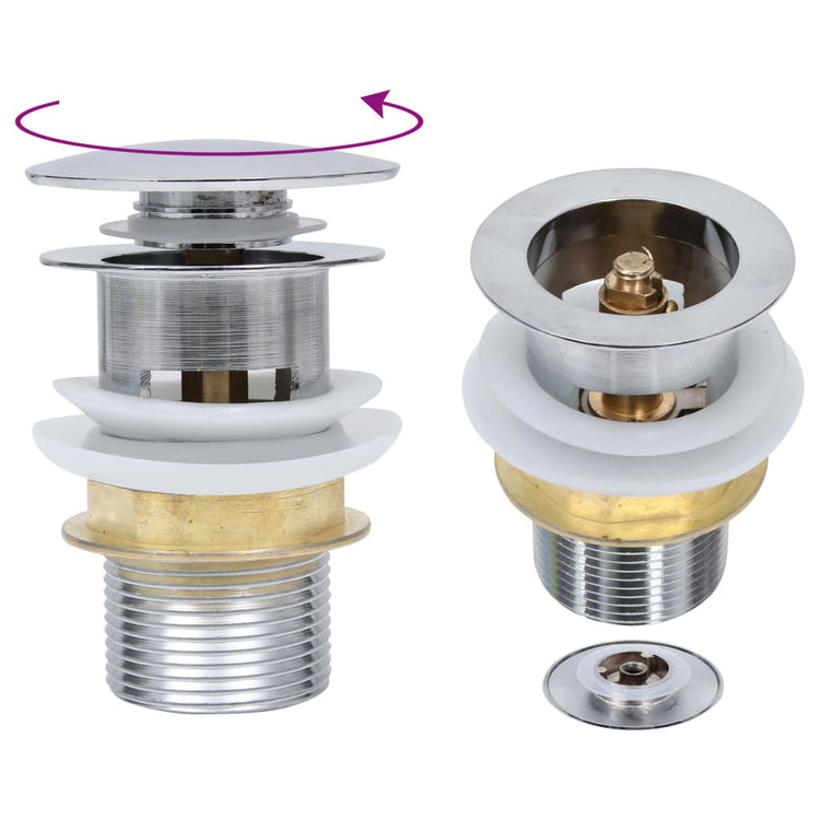 Vidaxl Drain Popup ohne Überlauf 6.4x6.4x9.1 cm Silberfarbe