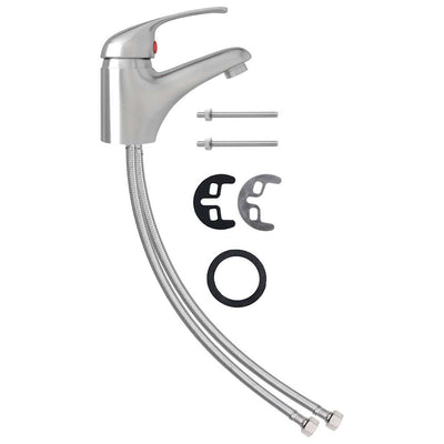 Vidaxl Mixer Tap 13x10 cm Silberfarbe