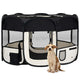 Vidaxl Hund Ren falten mit Trägertasche 125x125x61 cm schwarz