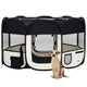 Vidaxl Hund Ren falten mit Trägertasche 145x145x61 cm schwarz