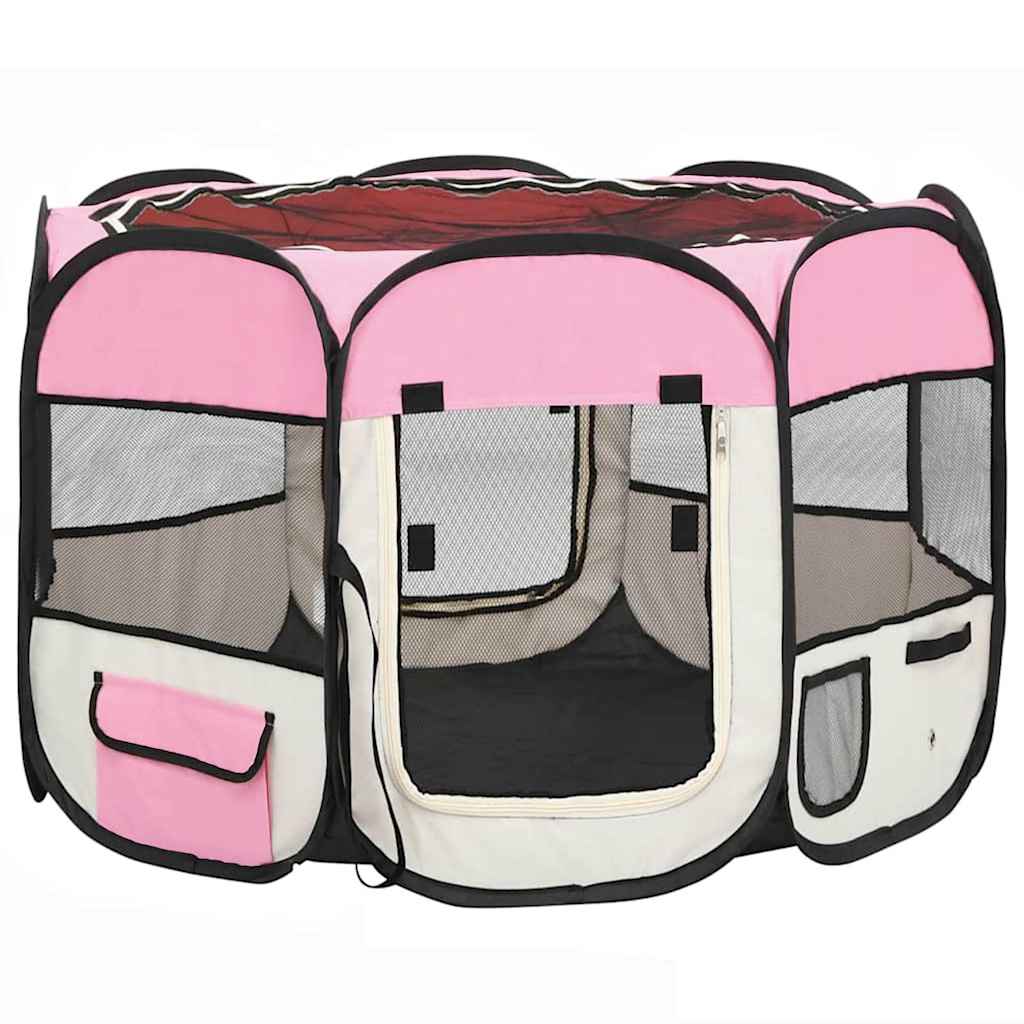 Vidaxl Hund Ren falten mit Trägertasche 90x90x58 cm Pink