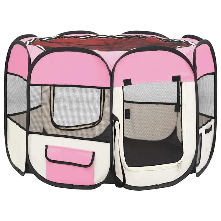 Vidaxl Hund Ren falten mit Trägertasche 90x90x58 cm Pink