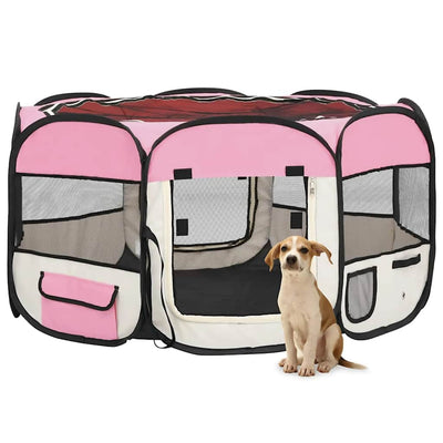 Vidaxl Hund Ren falten mit Trägertasche 125x125x61 cm Pink