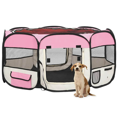 Vidaxl Hund Ren falten mit Trägertasche 145x145x61 cm Pink