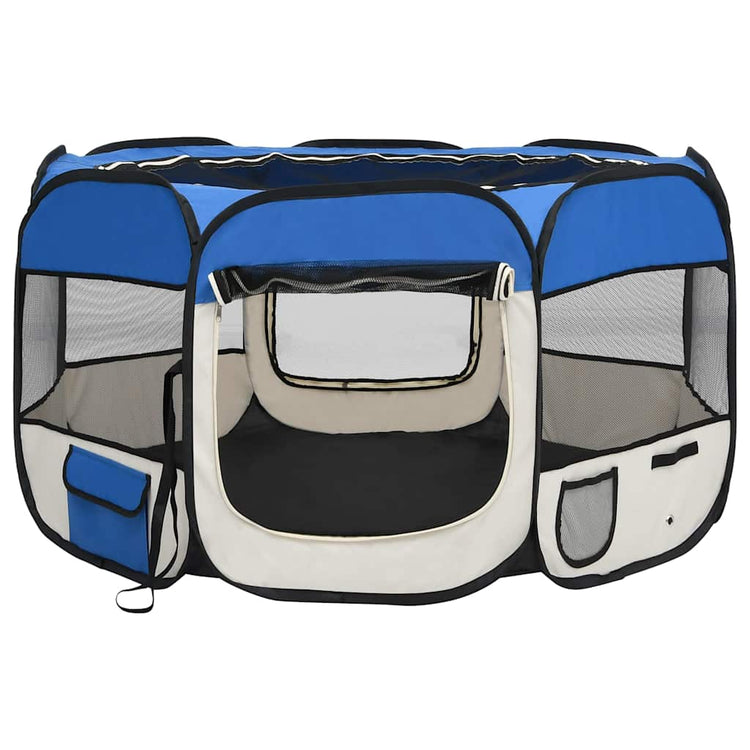 Vidaxl Hund Ren falten mit Trägertasche 110x110x58 cm blau