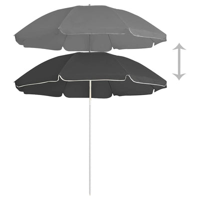 VIDAXL -Parasol mit Stahlpol 180 cm Anthrazit -gelöscht