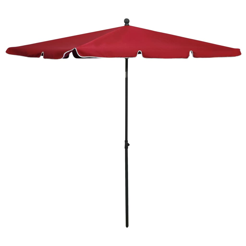 VidaXL Sonnenschirm mit Mast 210x140 cm Burgunderrot