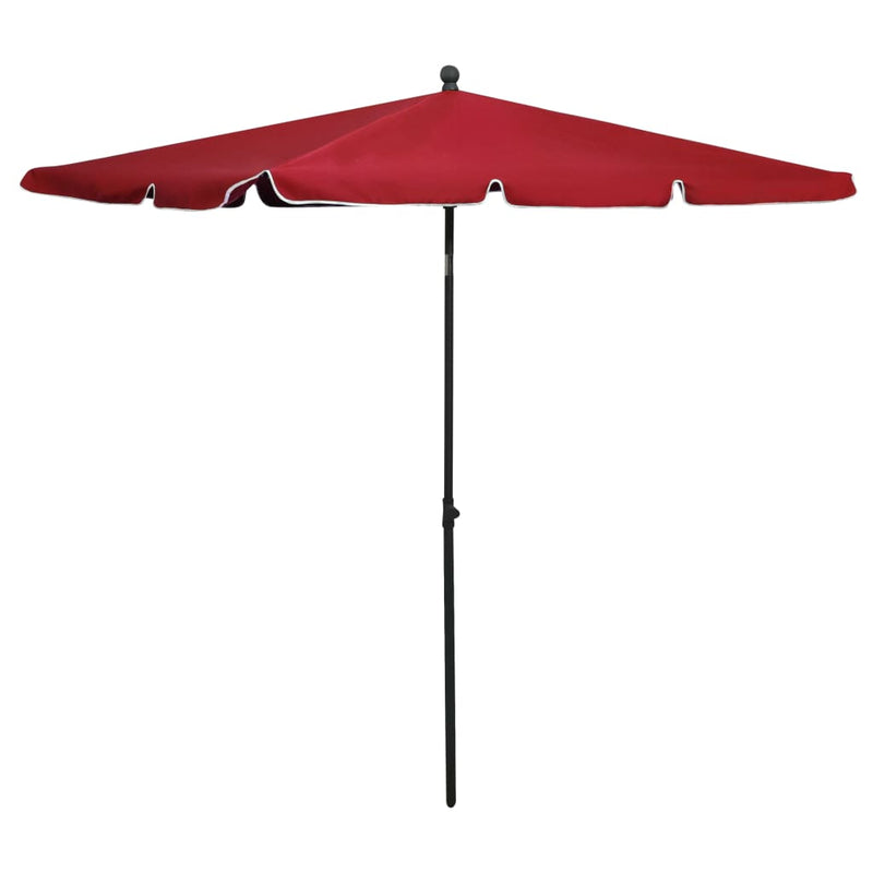 VidaXL Sonnenschirm mit Mast 210x140 cm Burgunderrot