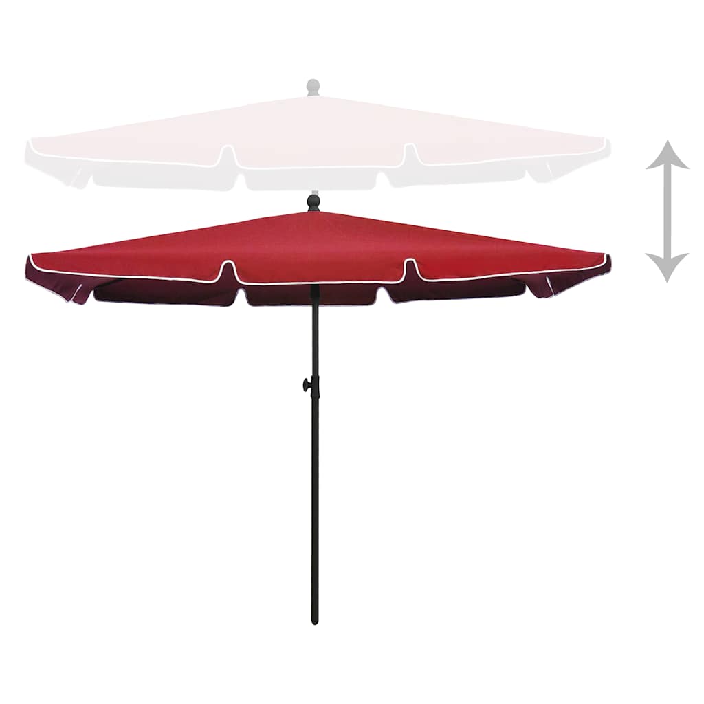 VidaXL Sonnenschirm mit Mast 210x140 cm Burgunderrot