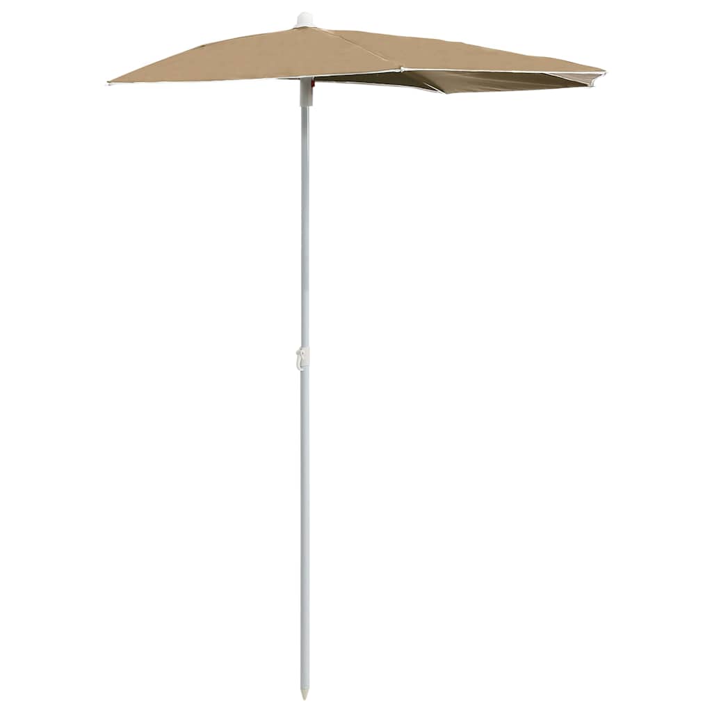 Vidaxx halber Sonnenschirm mit Mast 180x90 cm taupe