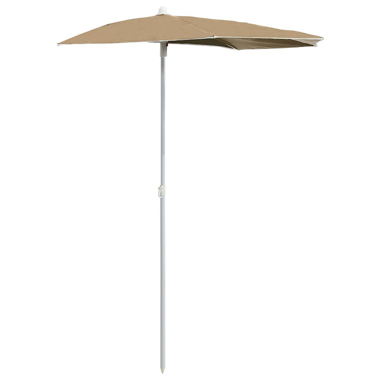 Vidaxx halber Sonnenschirm mit Mast 180x90 cm taupe