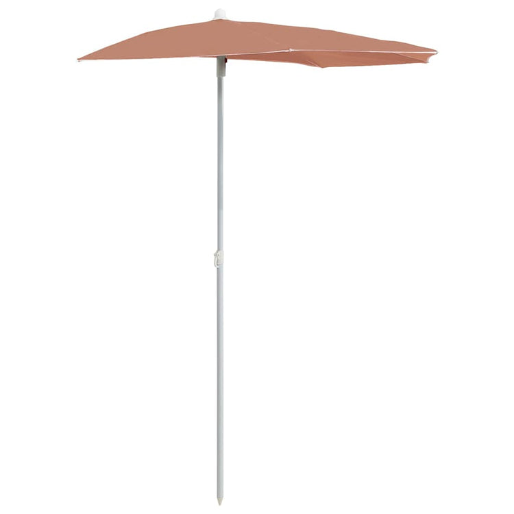 VIDAXL -Parasol -Hälfte mit Pole 180x90 cm Terrakotta -gelöscht