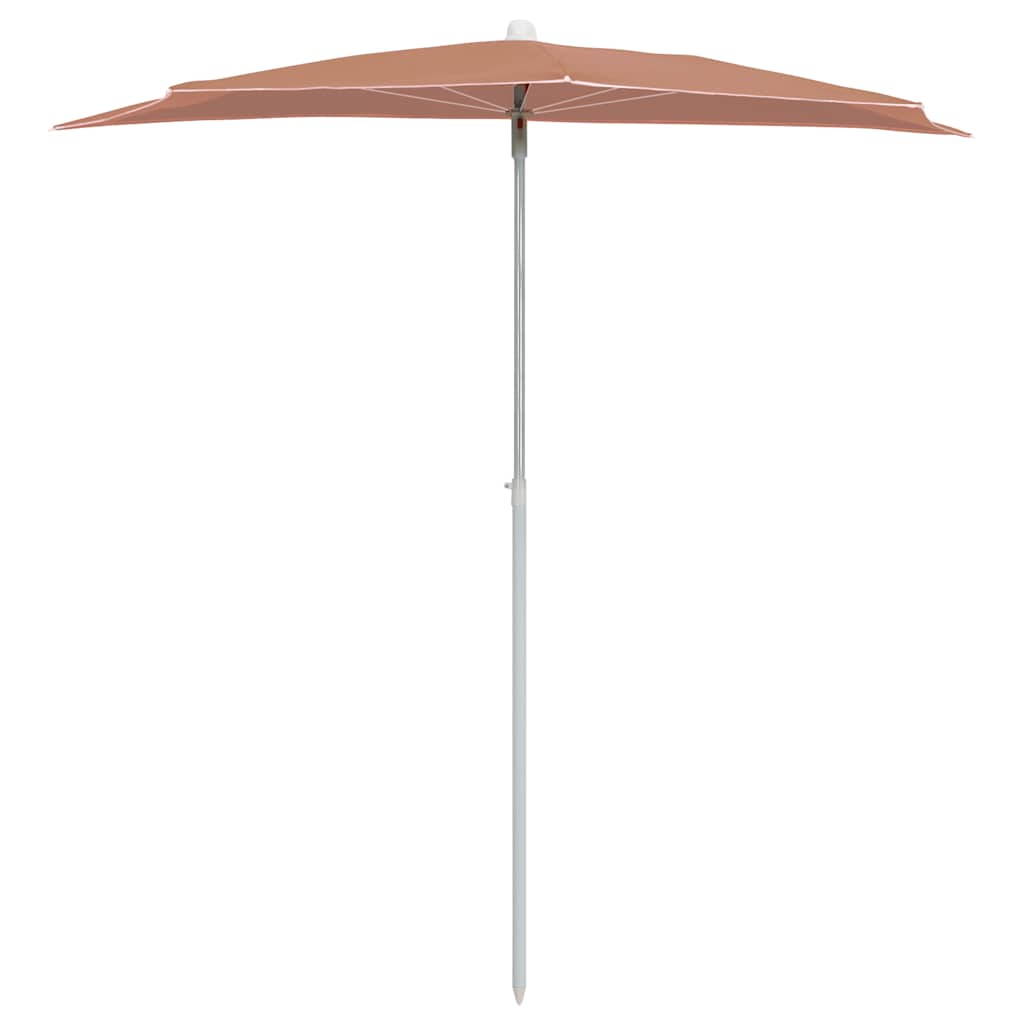 VIDAXL -Parasol -Hälfte mit Pole 180x90 cm Terrakotta -gelöscht