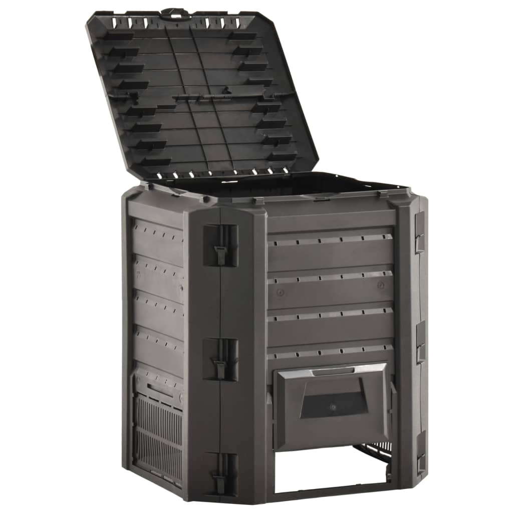 Vidaxl -Kompostbehälter 380 l Schwarz