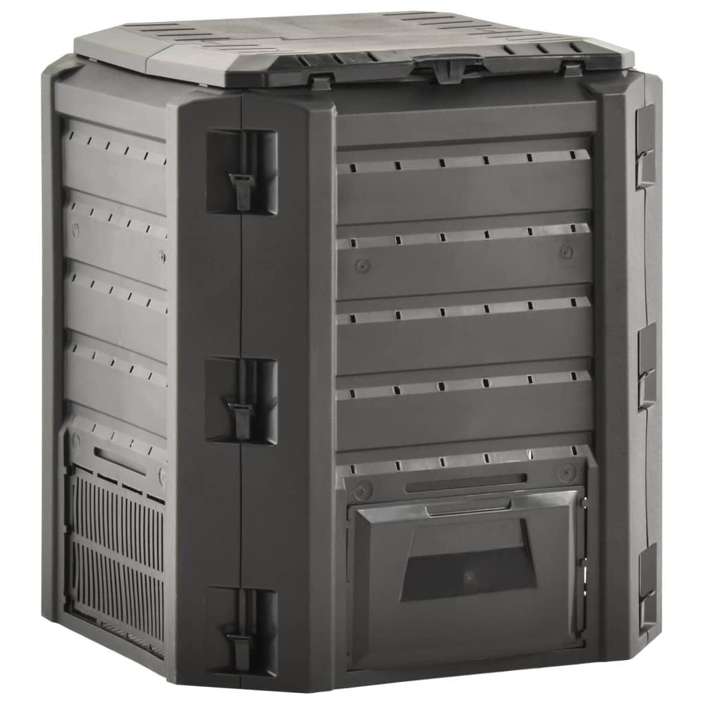 Vidaxl -Kompostbehälter 380 l Schwarz