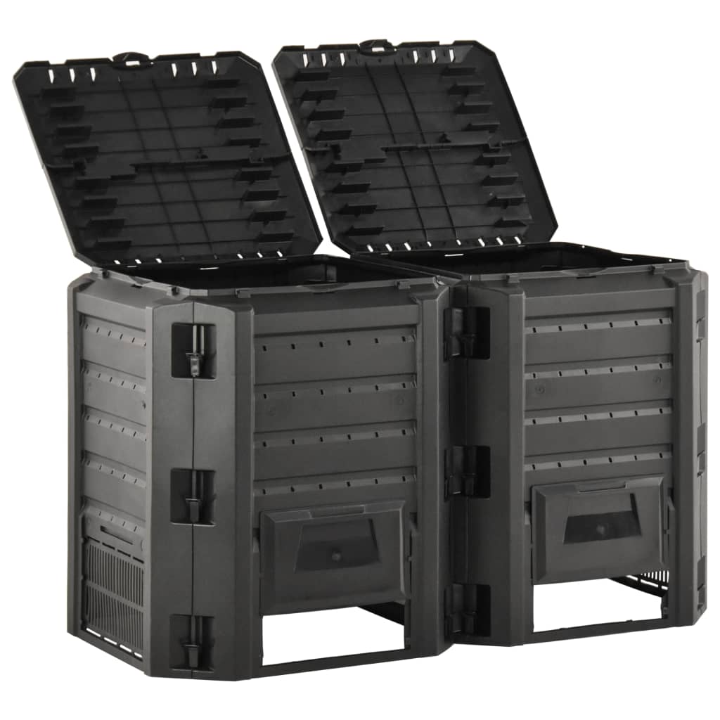 Vidaxl -Kompostbehälter 800 l Schwarz