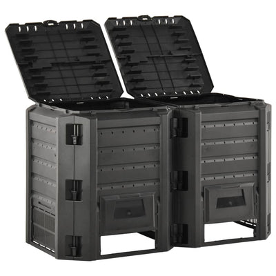 Vidaxl -Kompostbehälter 800 l Schwarz