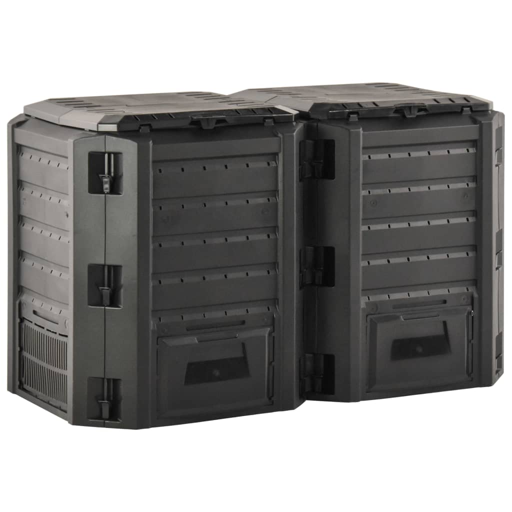 Vidaxl -Kompostbehälter 800 l Schwarz