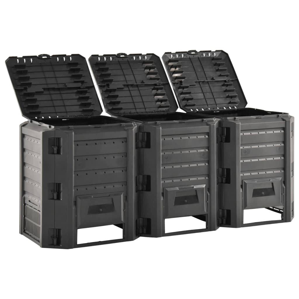 Vidaxl Compost Bin 1200 L Schwarz