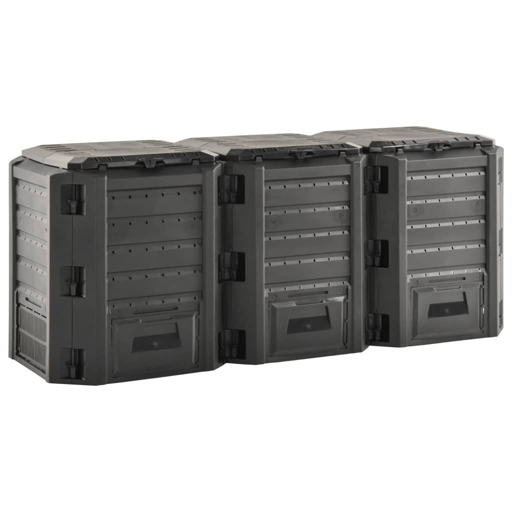 Vidaxl Compost Bin 1200 L Schwarz