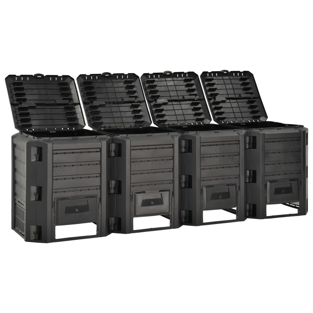 Vidaxl Compost Bin 1600 L Schwarz