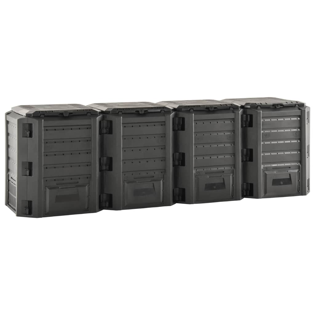 Vidaxl Compost Bin 1600 L Schwarz