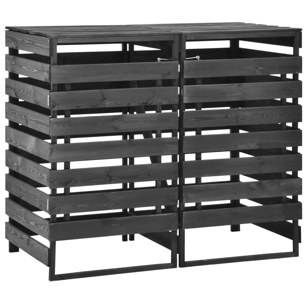 VIDAXL -Behälterspeicher Doppel 140 x 75 x 121 cm bemalten Kiefernholz