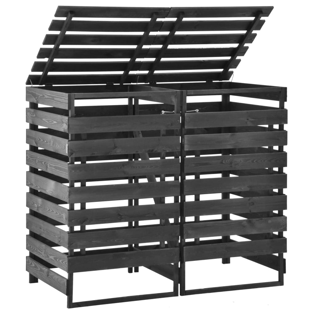 VIDAXL -Behälterspeicher Doppel 140 x 75 x 121 cm bemalten Kiefernholz