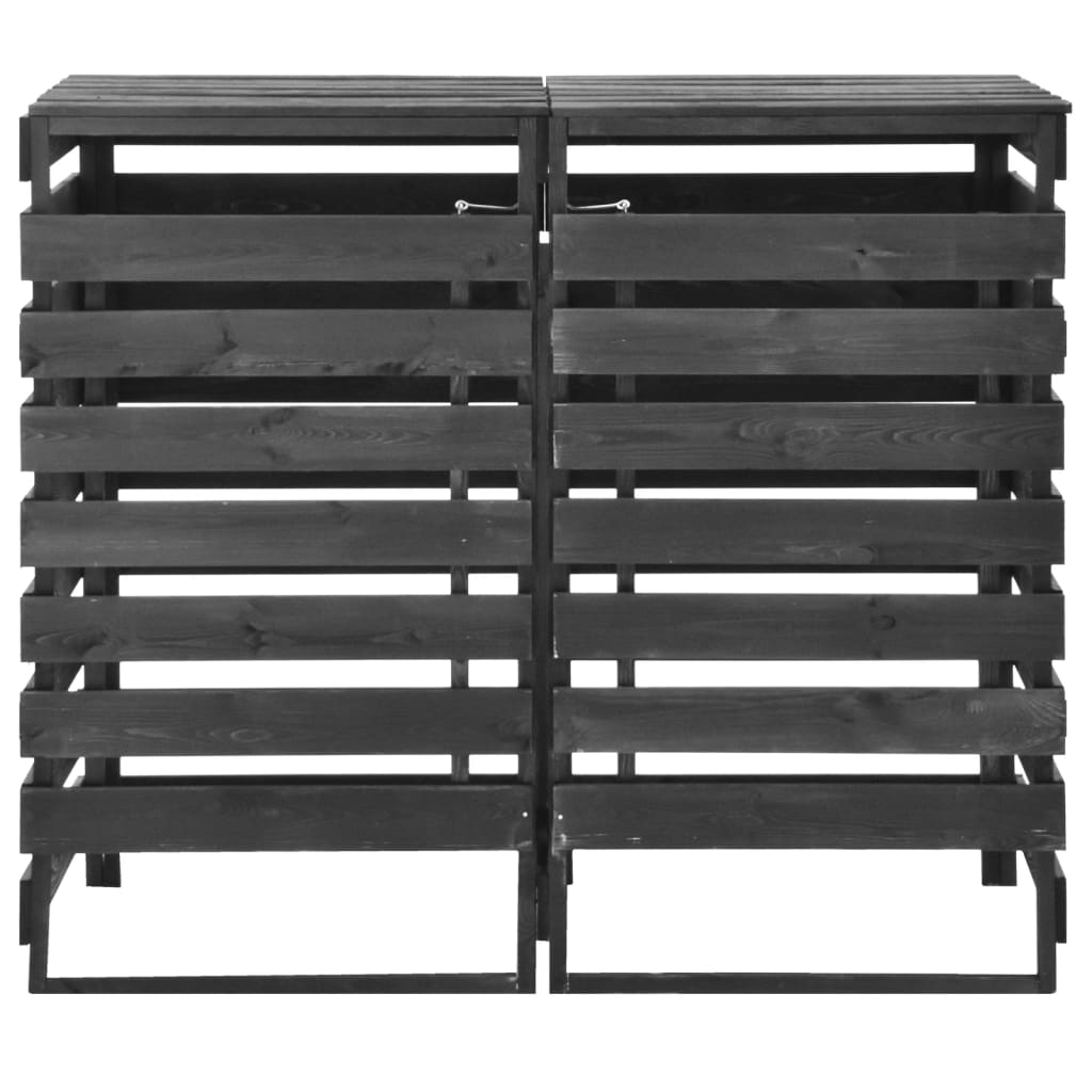 VIDAXL -Behälterspeicher Doppel 140 x 75 x 121 cm bemalten Kiefernholz