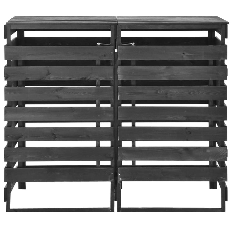 VIDAXL -Behälterspeicher Doppel 140 x 75 x 121 cm bemalten Kiefernholz