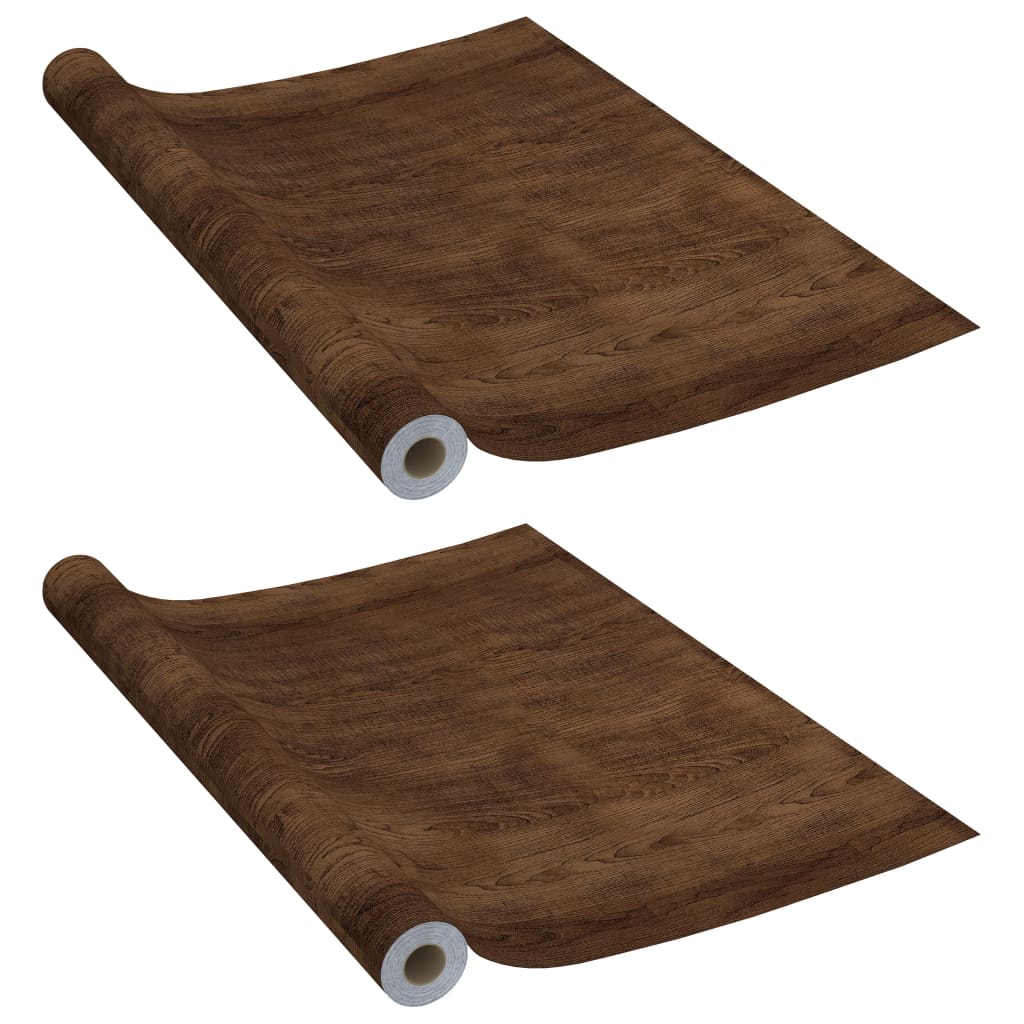 Vidaxl Möbelöle Selbstadhäsiv 2 PCs 500x90 cm PVC Dark Eiche -Colored
