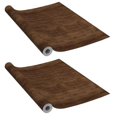 Vidaxl Möbelöle Selbstadhäsiv 2 PCs 500x90 cm PVC Dark Eiche -Colored