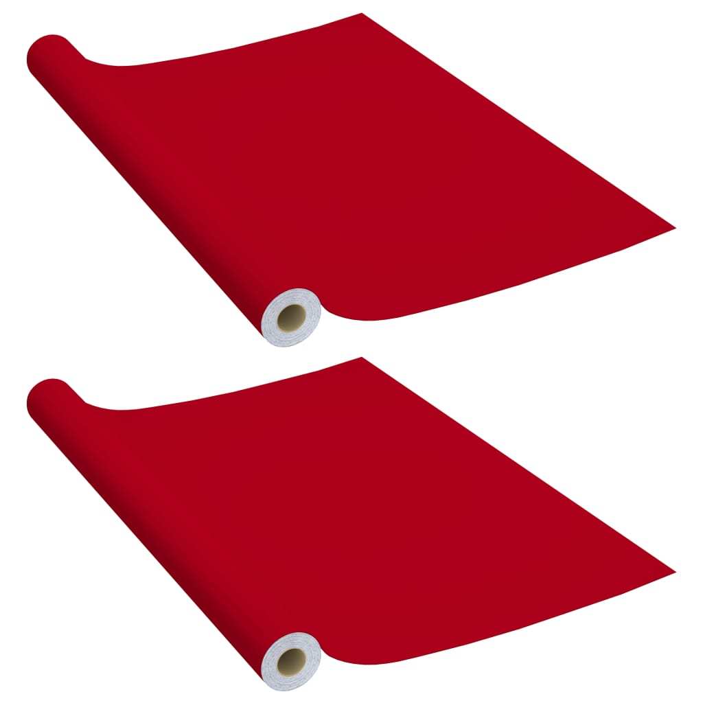 Vidaxl Möbelöle Selbstadhäsiv 2 ST 500x90 cm PVC Rot