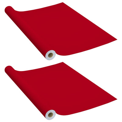 Vidaxl Möbelöle Selbstadhäsiv 2 ST 500x90 cm PVC Rot