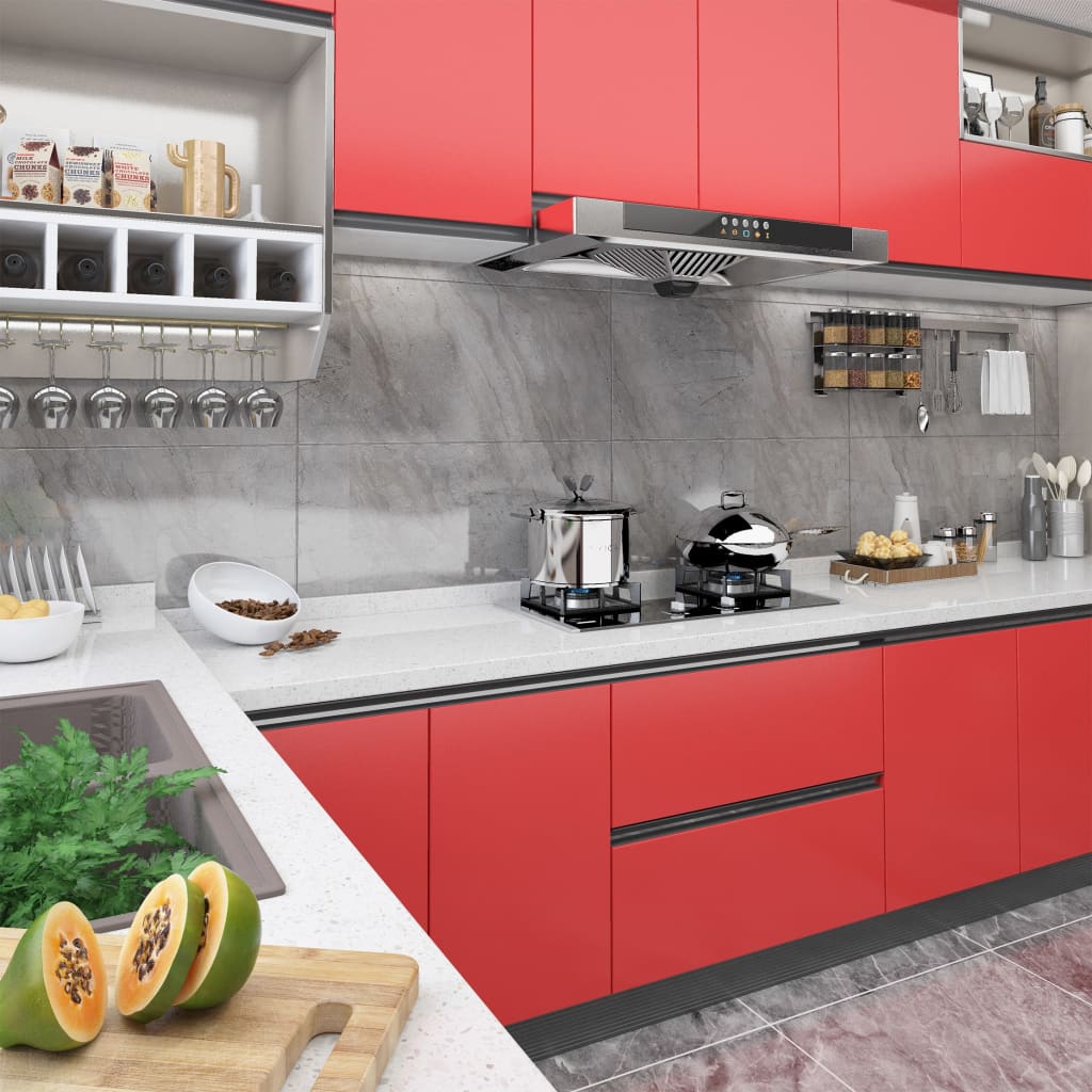 Vidaxl Möbelöle Selbstadhäsiv 2 ST 500x90 cm PVC Rot