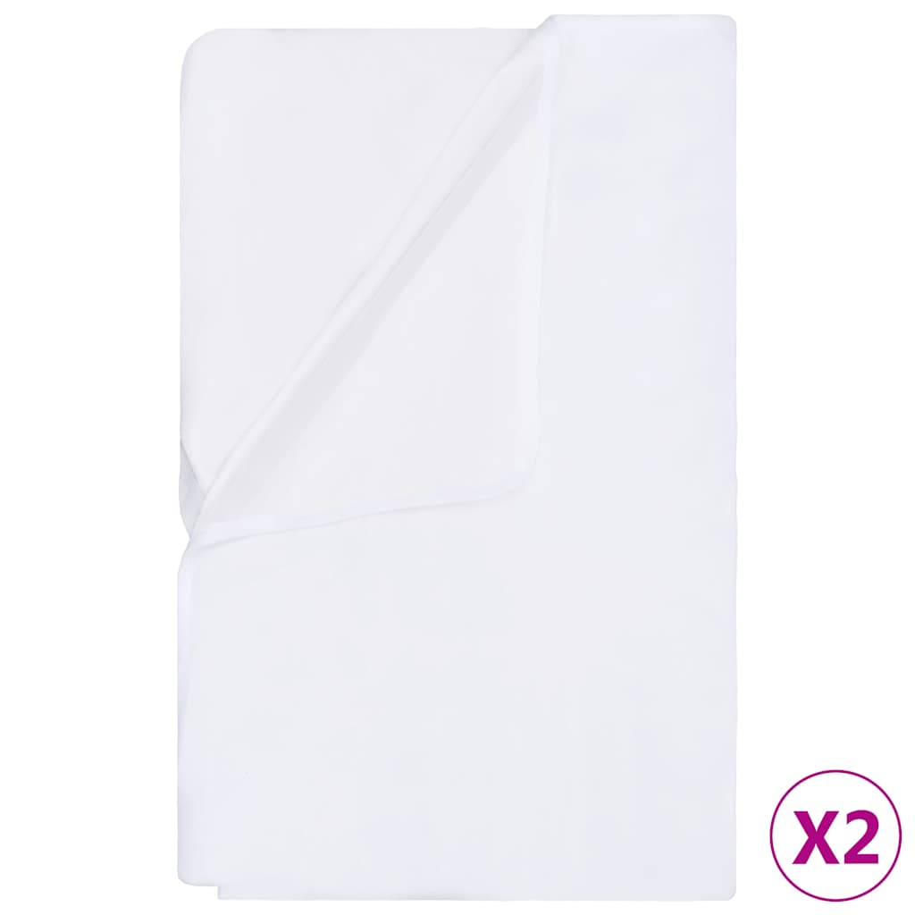 VidaXL Matratzenschoner 2 Stück wasserdicht 140x200 cm Baumwolle weiß