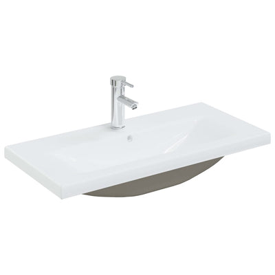 VIDAXL BAURBED -WASHBAIN mit TAP 81x39x18 cm Keramik Weiß