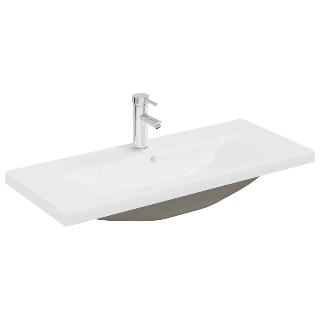 VIDAXL BAUBED -WAHMBAIN mit TAP 91x39x18 cm Keramik Weiß