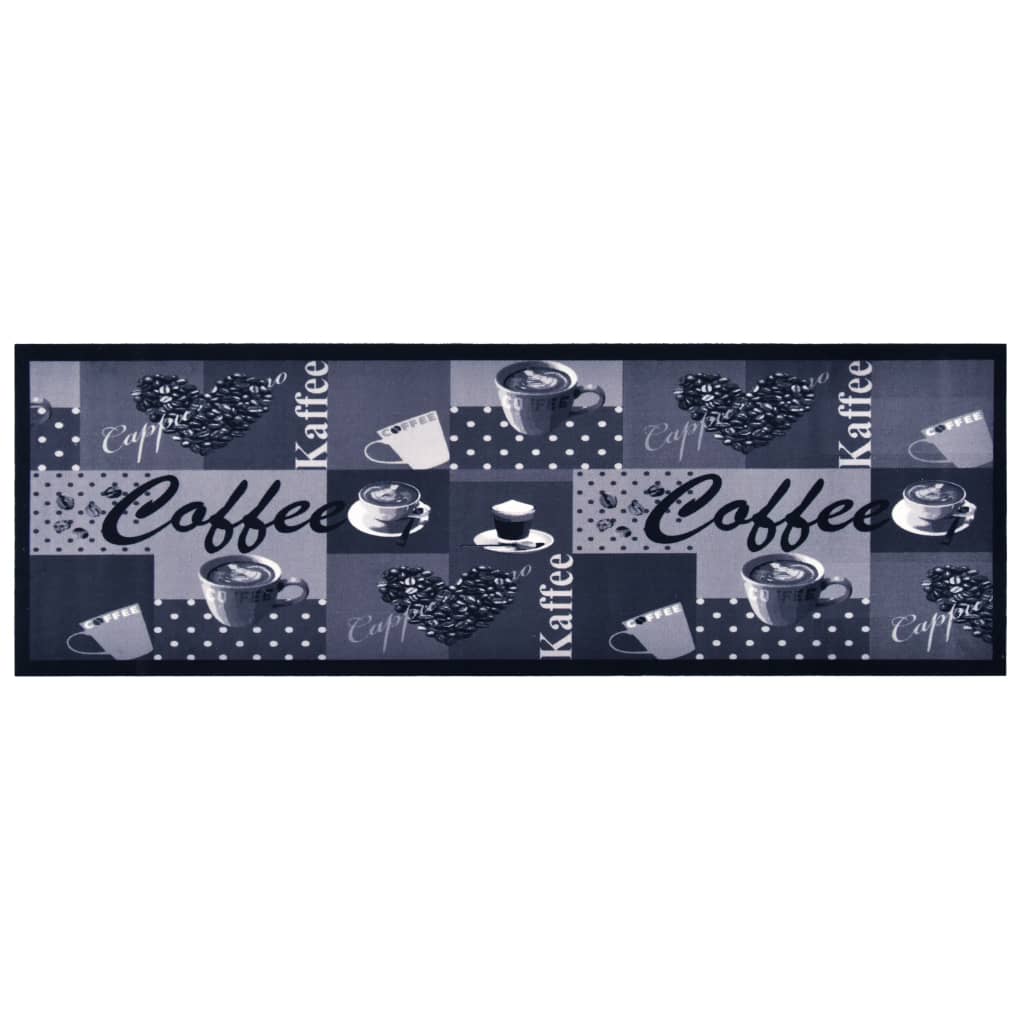 Vidaxl Küchenmatte waschbarer Kaffee 45x150 cm blau