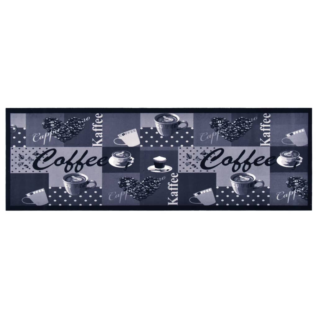 Vidaxl Küchenmatte waschbarer Kaffee 60x180 cm Blau