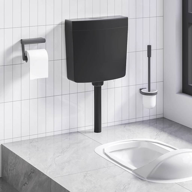 Vidaxl Toilettenboden mit Wasserversorgung am Boden 3 6 l Schwarz