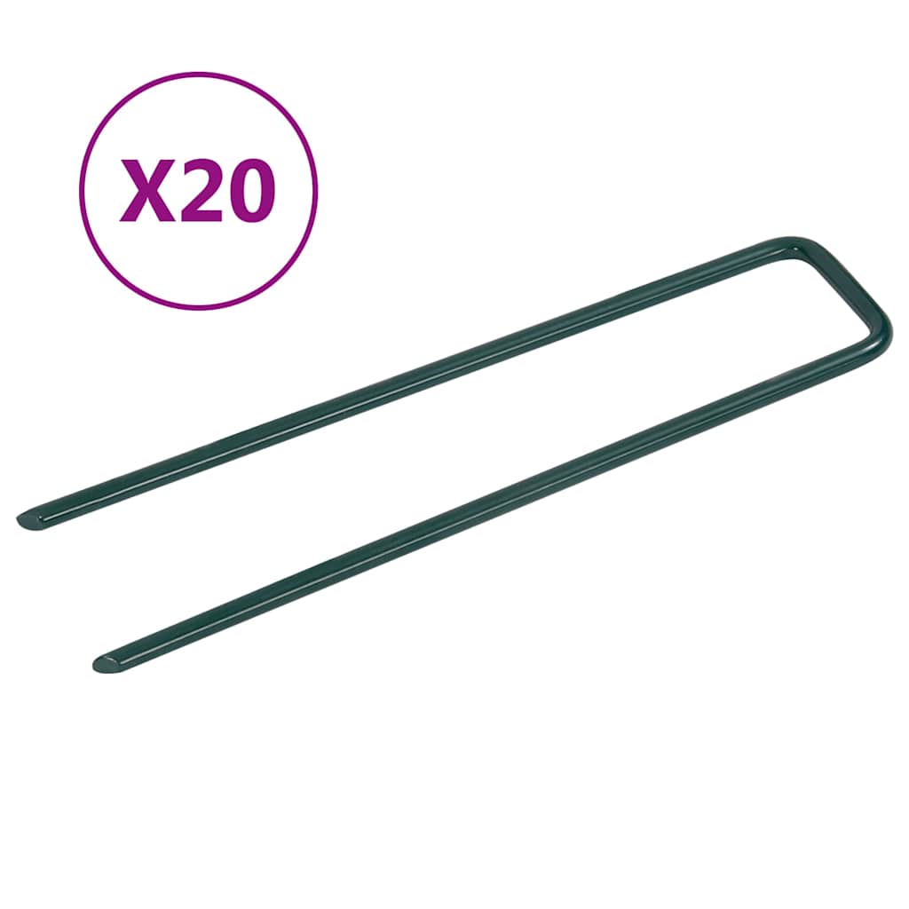 Vidaxl künstliche Grasstifte 20 pc U-förmiges Eisen