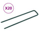 Vidaxl künstliche Grasstifte 20 pc U-förmiges Eisen