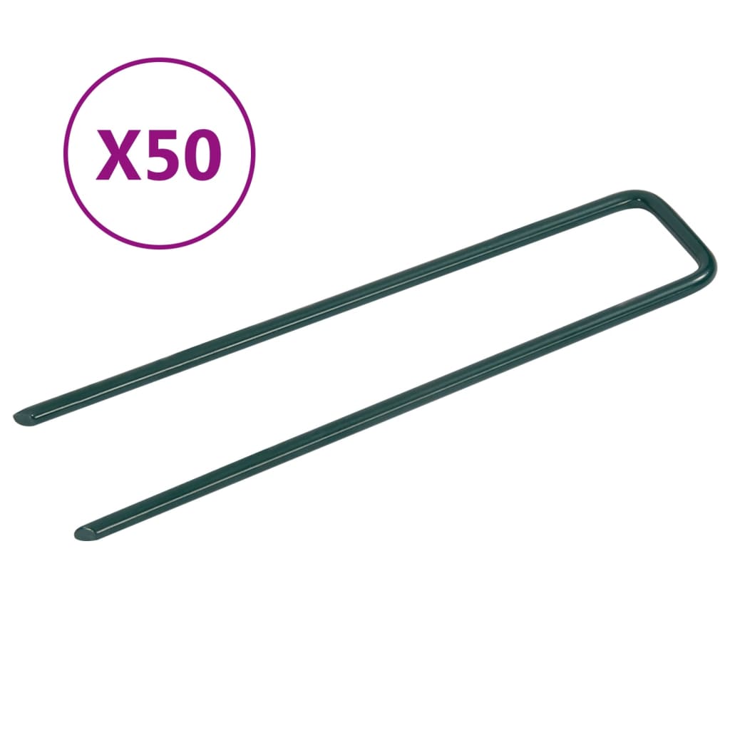 Vidaxl künstliche Grasstifte 50 pc U-förmiges Eisen