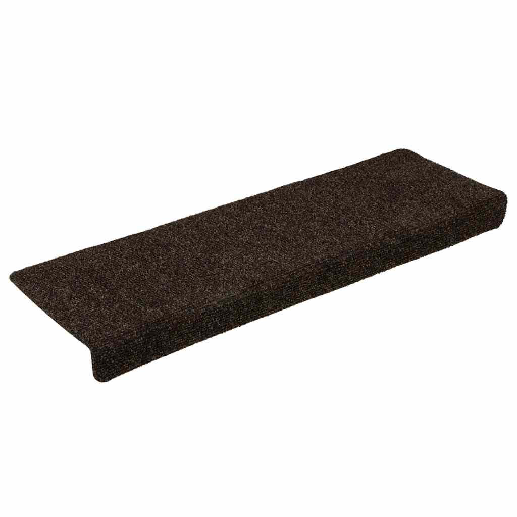 Vidaxl Treppenmatten 15 St 65x21x4 cm Nadel dunkelbraun anfühlt